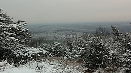山,冬天,自然