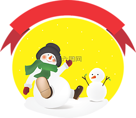 雪,冬季,雪人