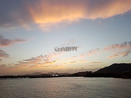 日落,云,天空