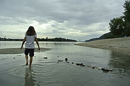 多瑙河,云,水