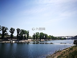 天空,河,風景