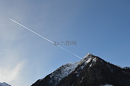山,天空,飛機(jī)