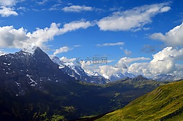 高山,全景,艾格峰