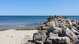 海,巖,藍色