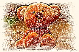熊,泰迪熊,繪圖