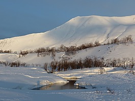 冬季,山,火山