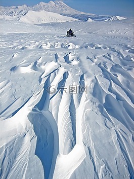 山,火山,雪