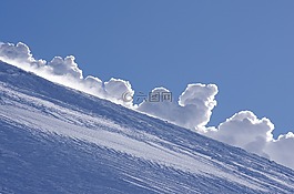 冬季,火山,邊坡