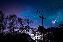 路,日落,天空