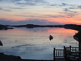 日落,海,天空