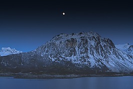 挪威,夜,月亮