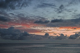 日落,云,天空