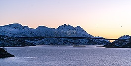 挪威,日落,海岸