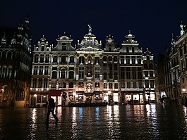 buxelas,大廣場,雨夜