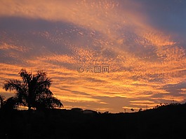 天空,巴西利亞,由日落
