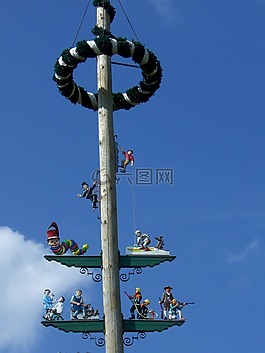 五朔节花柱,传统,自定义