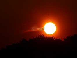太陽,日落,余輝
