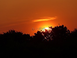 太陽,日落,余輝