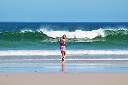 海,沖浪,波