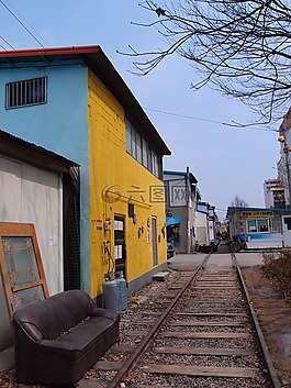 鐵路,壁畫(huà),黃色