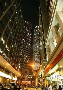 香港邮政,夜景,街