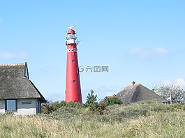 燈塔,島,夏天