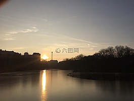 柏林,日落,广播发射塔