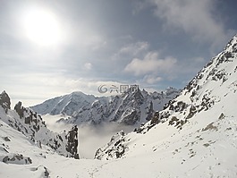 山,塔特拉,雪