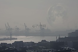 端口,月球,船舶