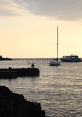 漁,釣魚,船
