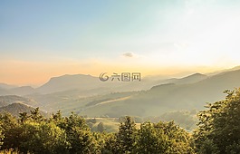 日出,山,景觀