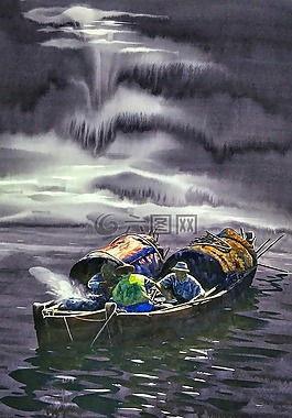 藝術(shù),畫,釣魚