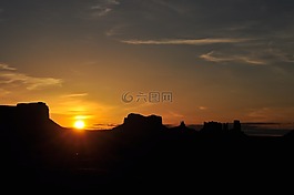 美國,日落,巖