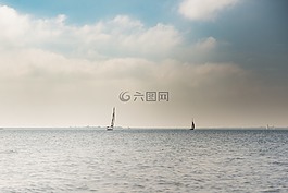 帆船,船,湖
