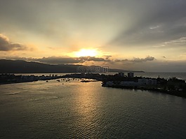 日落,光,美麗