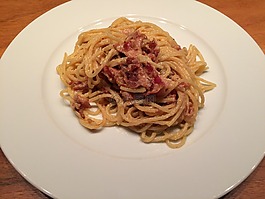 意大利面,carbonara,培根