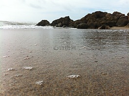 沖浪,石,海洋
