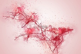 鸟,粉红色,羽毛