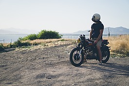 泥路,男子,摩托車