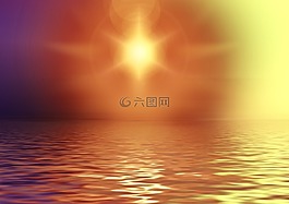 日落,云,冥想