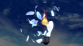 燈泡,碎玻璃,火焰