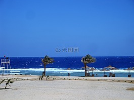 海灘,埃及,水