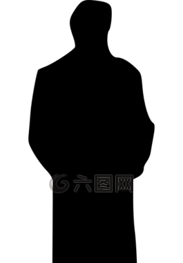 側(cè)影,男子,黑
