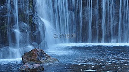 水,瀑布,景觀