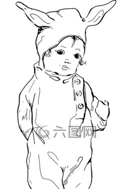 兒童,服裝,兔子