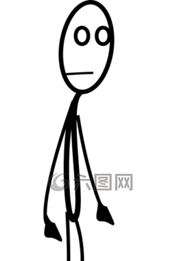 棍子人,人,站在