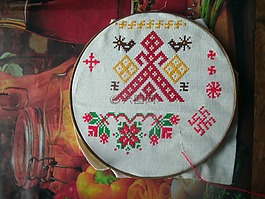 刺繡,俄羅斯,交叉
