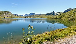 瑞士,山,bergsee