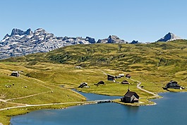 瑞士,山,bergsee