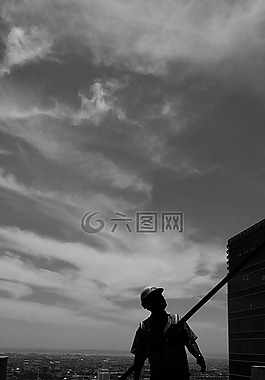 側影,黑,人